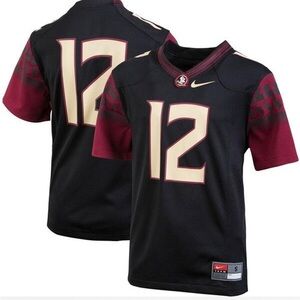 Nike Black and Red Seminoles Jersey